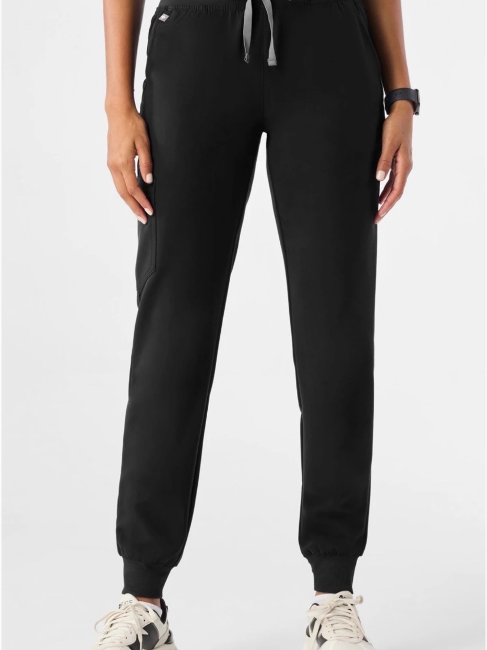 Figs Zamora Jogger Scrub Pants in Black High Rise Technical Collection Medical